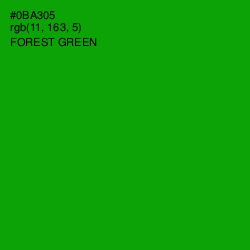 #0BA305 - Forest Green Color Image