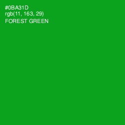 #0BA31D - Forest Green Color Image