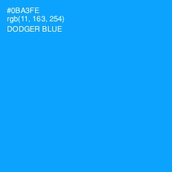 #0BA3FE - Dodger Blue Color Image