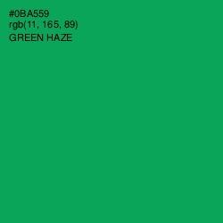 #0BA559 - Green Haze Color Image