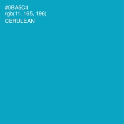 #0BA5C4 - Cerulean Color Image