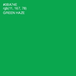#0BA74E - Green Haze Color Image