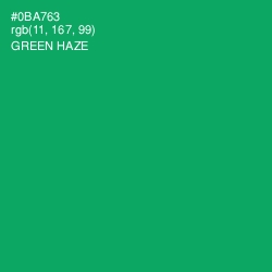 #0BA763 - Green Haze Color Image