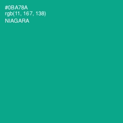 #0BA78A - Niagara Color Image