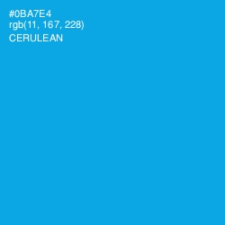 #0BA7E4 - Cerulean Color Image