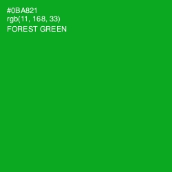 #0BA821 - Forest Green Color Image