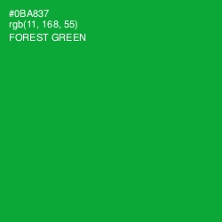 #0BA837 - Forest Green Color Image