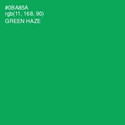 #0BA85A - Green Haze Color Image