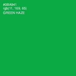 #0BA941 - Green Haze Color Image