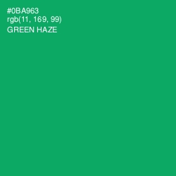 #0BA963 - Green Haze Color Image
