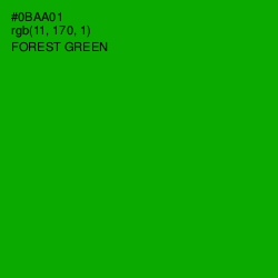 #0BAA01 - Forest Green Color Image