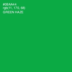 #0BAA44 - Green Haze Color Image