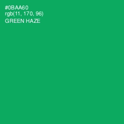 #0BAA60 - Green Haze Color Image