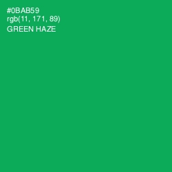 #0BAB59 - Green Haze Color Image