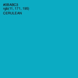 #0BABC3 - Cerulean Color Image