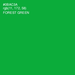 #0BAC3A - Forest Green Color Image