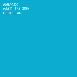 #0BACD0 - Cerulean Color Image