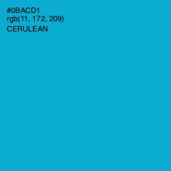 #0BACD1 - Cerulean Color Image