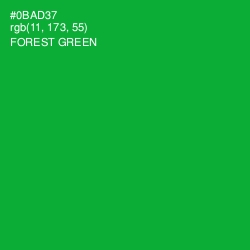 #0BAD37 - Forest Green Color Image