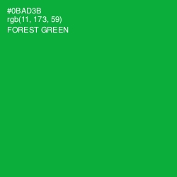 #0BAD3B - Forest Green Color Image