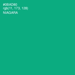 #0BAD80 - Niagara Color Image