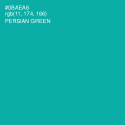#0BAEA6 - Persian Green Color Image