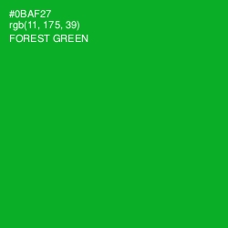 #0BAF27 - Forest Green Color Image