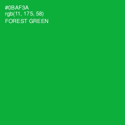 #0BAF3A - Forest Green Color Image