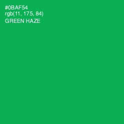 #0BAF54 - Green Haze Color Image