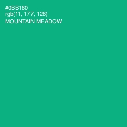 #0BB180 - Mountain Meadow Color Image