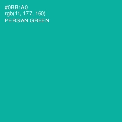 #0BB1A0 - Persian Green Color Image