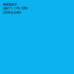 #0BB2EF - Cerulean Color Image