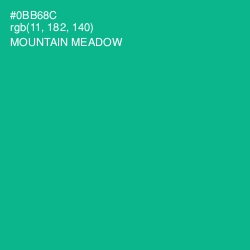 #0BB68C - Mountain Meadow Color Image