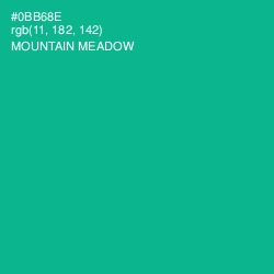 #0BB68E - Mountain Meadow Color Image