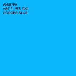 #0BB7FA - Dodger Blue Color Image