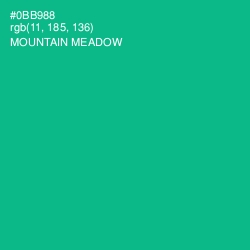 #0BB988 - Mountain Meadow Color Image