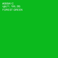 #0BBA1C - Forest Green Color Image