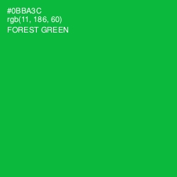 #0BBA3C - Forest Green Color Image