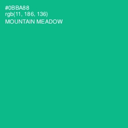 #0BBA88 - Mountain Meadow Color Image