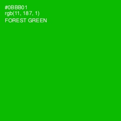 #0BBB01 - Forest Green Color Image