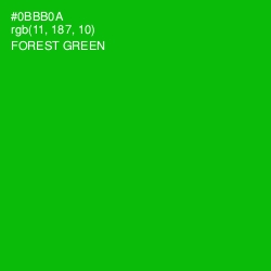 #0BBB0A - Forest Green Color Image