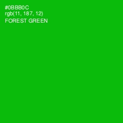 #0BBB0C - Forest Green Color Image