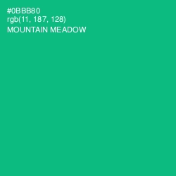 #0BBB80 - Mountain Meadow Color Image