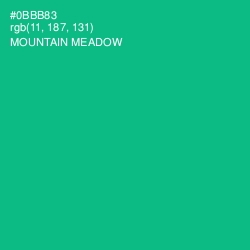 #0BBB83 - Mountain Meadow Color Image