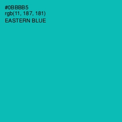 #0BBBB5 - Eastern Blue Color Image
