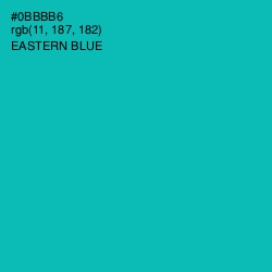 #0BBBB6 - Eastern Blue Color Image