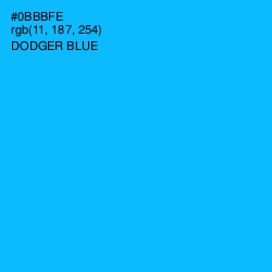 #0BBBFE - Dodger Blue Color Image