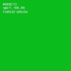 #0BBC1D - Forest Green Color Image