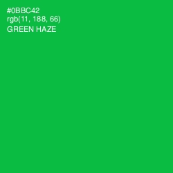 #0BBC42 - Green Haze Color Image