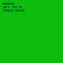 #0BBD0F - Forest Green Color Image